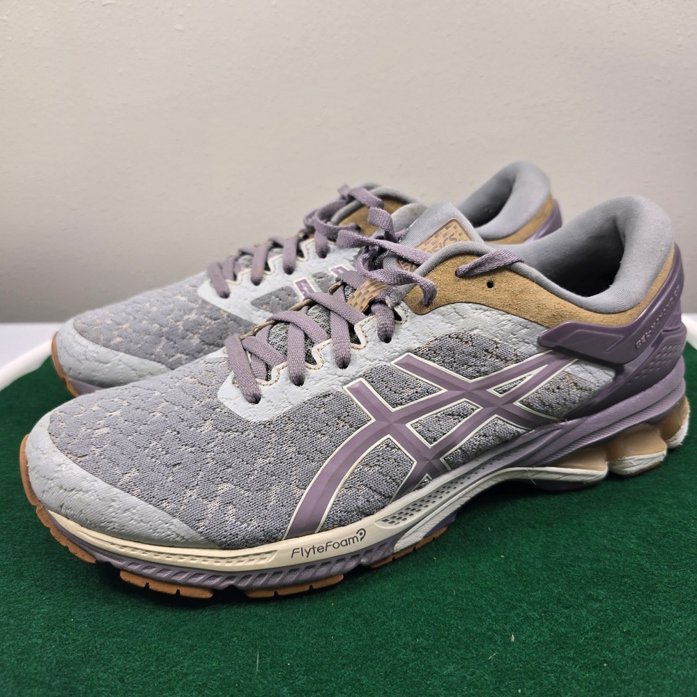 ASICS GEL-Kayano 26 Running Shoes Womens 11.5 Grey/Purple 1012A687 FlyteFoam